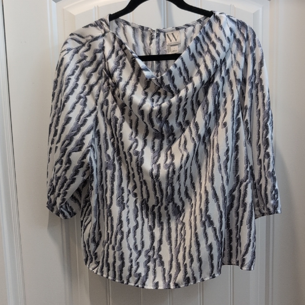 Vince Camuto Monochrome Striped Blouse